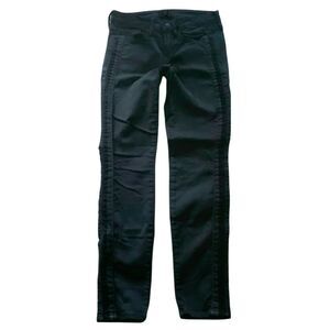 VINCE Dylan Side Pieced Skinny striped black cropped low rise jeans Size 26